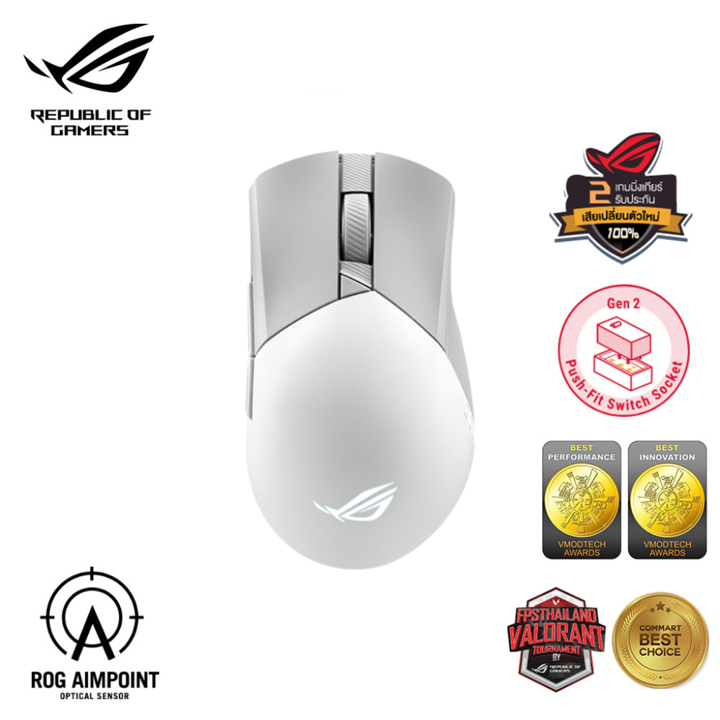 P711 ROG Gladius III Wireless AimPoint - Moonlight White