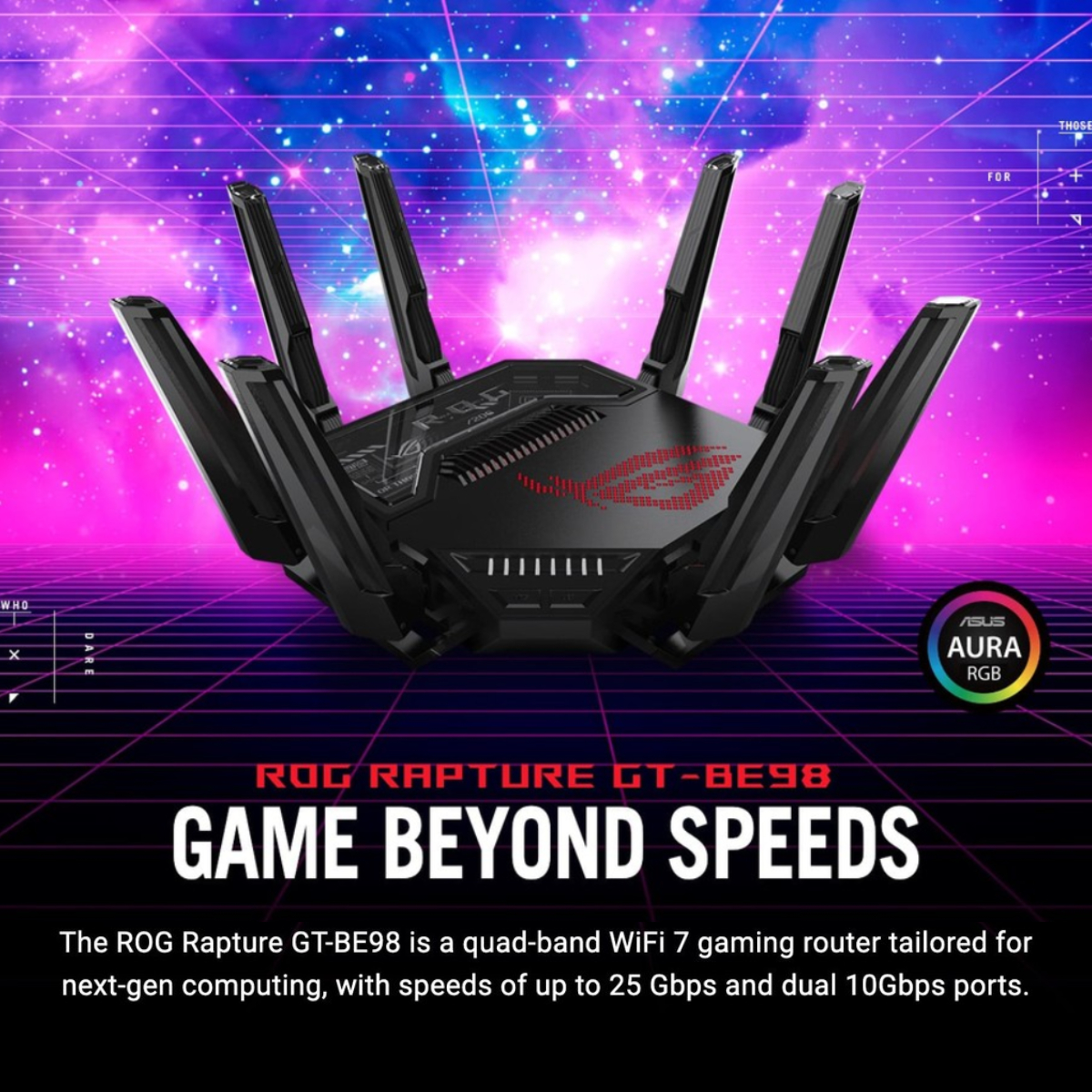 ASUS ROG Rapture GT-BE98 Quad-band WiFi 7 Gaming Router